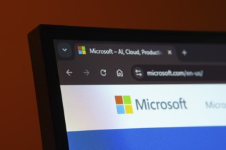 Dhaka, Bangladesh- 02 June 2025: Close-up of a computer screen displaying the Microsoft web