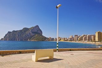 La Fossa-Levante Beach, Penon de Ifach landmark, Calpe Valencia, Costa Blanca, Spain
