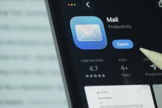 Dhaka, Bangladesh- 24 Oct 2025: A iPad screen displaying the Apple Mail app on App store