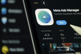 Dhaka, Bangladesh- 24 Oct 2025: A iPad screen displaying the meta ads manager app on App store