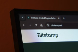 Dhaka, Bangladesh- 02 June 2025: Close-up of a computer screen displaying the Bitstamp web
