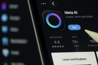 Dhaka, Bangladesh- 24 Oct 2025: A iPad screen displaying the Meta Ai app on App store
