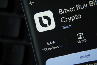 Dhaka, Bangladesh- 27 July 2025: Bitso app from Google Playstore is displayed on a smartphone