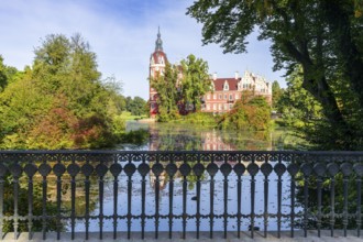 New Muskau Castle, Muskauer Park, UNESCO World Heritage Site, Bad Muskau, Upper Lusatia, Saxony,