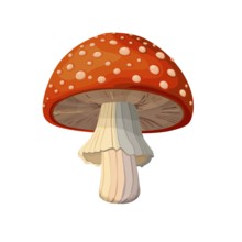 Amanita Muscaria mushroom vector drawing on white