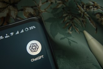 Dhaka, Bangladesh- 07 May 2025: ChatGPT app icon is seen on smartphone