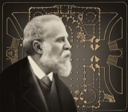 Portrait of Antoni Gaudí i Cornet, 1852 – 1926, Catalan architect and designer from Spain, the