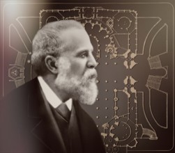 Portrait of Antoni Gaudí i Cornet, 1852 – 1926, Catalan architect and designer from Spain, the