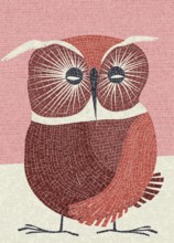 Great owl vector graphic mosaic