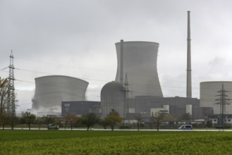 Demolition of the 160m high cooling towers of the disused Gundremmingen nuclear power plant (AKW