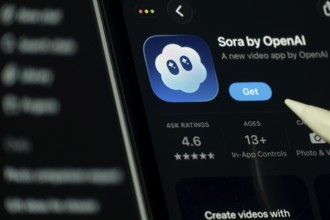 Dhaka, Bangladesh- 24 Oct 2025: A iPad screen displaying the Sora by OpneAI app on App store