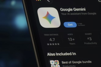 Dhaka, Bangladesh- 24 Oct 2025: A iPad screen displaying the Google Gemini app on App store