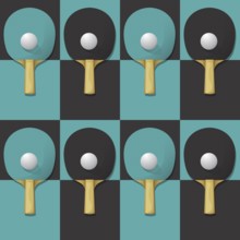Ping Pong, table Tennis seamless vector pattern