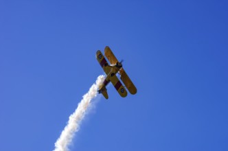 A Boeing PT-17 Stearman biplane, also Boeing Stearman Model 75, with the inscription 399 USNAVY