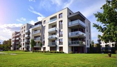 New modern block of flat, condo architecture, Residential apartment as a flat, luxury house