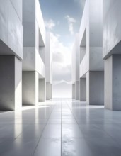 3d illustration of abstract modern architecture background, Minimal geometry architectural design,