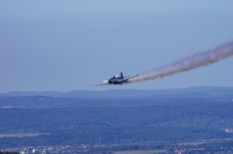 A Pilatus P-2 from Pilatus Flugzeugwerke AG with registration D-ETHN during a flight demonstration