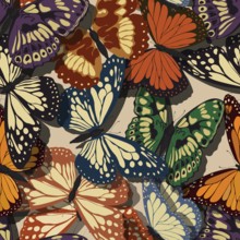 Seamless pattern with beautiful butterflies. Scalable vector tile design, retro style background