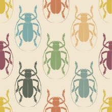 Insect seamless vector pattern. Entomology and insects colorful backdrop textile design for print,