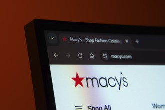 Dhaka, Bangladesh- 02 June 2025: Close-up of a computer screen displaying the Macy's web interface