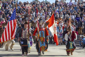 Detroit, Michigan USA - 13 October 2025 - On Indigenous People's Day, Native American tribes held a
