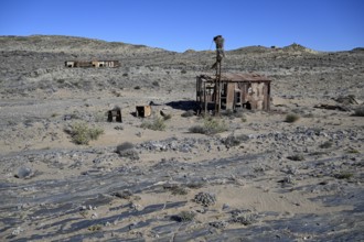 Ruinen der ehemaligen Diamantenstadt Pomona in der Wüste, Diamentensperrgebiet, bei Lüderitz,