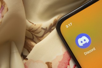 Dhaka, Bangladesh- 03 Oct 2025: Discord app icon is seen on smartphone