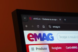 Dhaka, Bangladesh- 03 Oct 2025: Close-up of a computer screen displaying the Emag web interface in