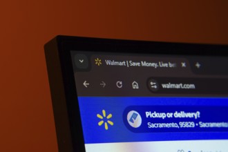 Dhaka, Bangladesh- 02 June 2025: Close-up of a computer screen displaying the Walmart web interface