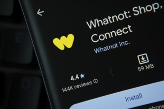 Dhaka, Bangladesh- 27 July 2025: Whatnot app from Google Playstore is displayed on a smartphone