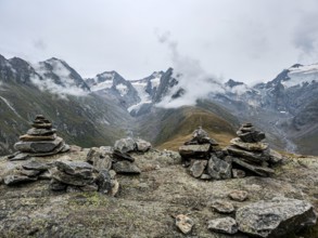 Panoramic view from the Hohe Mut over the Mutsattel and the Rotmoostal to the Gurglkamm in the