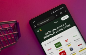 Dhaka, Bangladesh- 23 June 2025: A smartphone displaying the Instacart website with a shopping cart