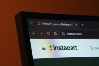 Dhaka, Bangladesh- 02 June 2025: Close-up of a computer screen displaying the Instacart web