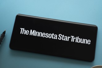 Dhaka, Bangladesh - 18 March 2025: The logo of The Minnesota star tribune is displayed on a