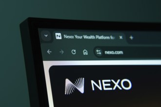 Dhaka, Bangladesh- 02 June 2025: Close-up of a computer screen displaying the nexo web interface in