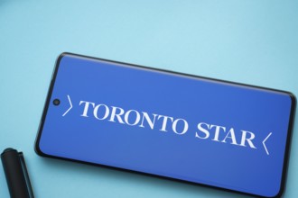 Dhaka, Bangladesh - 18 March 2025: The logo of the toronto star is displayed on a smartphone screen