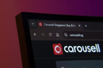 Dhaka, Bangladesh- 02 June 2025: Close-up of a computer screen displaying the Carousell web