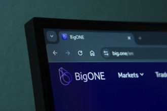 Dhaka, Bangladesh- 02 June 2025: Close-up of a computer screen displaying the BigONE web interface