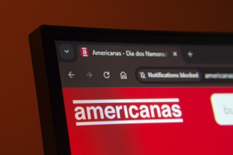 Dhaka, Bangladesh- 02 June 2025: Close-up of a computer screen displaying the Americanas web