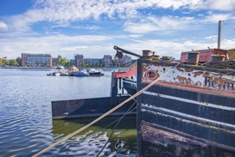 Lake Rummelsburg on the Stralau peninsula in Berlin, Germany