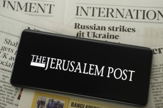 Dhaka, Bangladesh - 18 March 2025: The logo of The Jerusalem Post is displayed on a smartphone