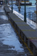 Walkways set up for the annual floods in Venice, Veneto, Italy