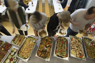 Buffet guests prepared according to recipes of Lebanese cuisine, Bavaria, Germany