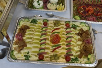 Food platter based on recipes of Arabic cuisine, Bavaria, Germany