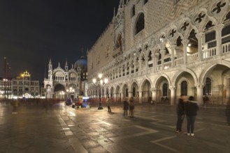 St. Mark's Square with Doge's Palace and St. Macus Cathedral in the evening, Venice, Veneto, Italy