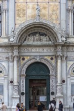 Entrance portal of the Basilica del Santi Gevonni e Paolo, 15th century, Venice, Veneto, Italy