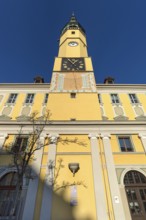 Town Hall Tower with clock, Bautzen, Upper Lusatia, Saxony, Germany