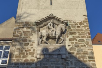 Equestrian statue of King Albert of Saxony, 1828-1902, am Lauenturm, Bautzen, Upper Lusatia,