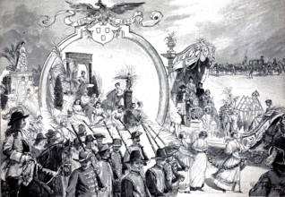 From the anniversary procession of the Berlin Art Academy 1896, authentic, digitally restored