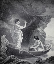 Greek idyll, authentic, digitally restored reproduction from a 19th century model, exact date of